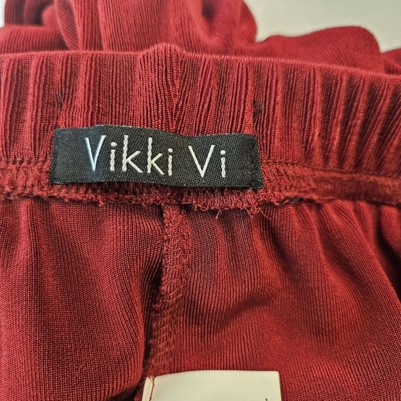 VIKKI VI Plus Classic Pant Set Size 1X Red Holiday Classic Christmas - Picture 13 of 15